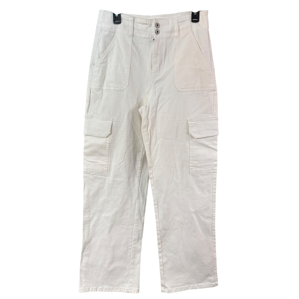 RE generation by Celebrity Pink Womens Relaxed Cargo Pants Cream Off White 11/30
